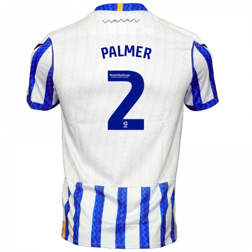 Kinder Liam Palmer #2 Blau Weiß Heimtrikot Trikot 2024/25 T-Shirt