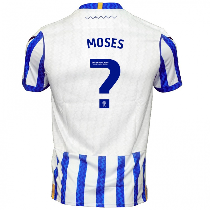 Kinder Devlan Moses #0 Blau Weiß Heimtrikot Trikot 2024/25 T-Shirt