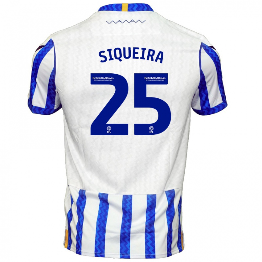 Kinder Guilherme Siqueira #25 Blau Weiß Heimtrikot Trikot 2024/25 T-Shirt