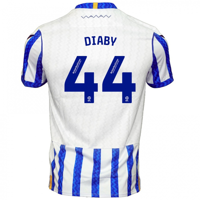 Kinder Momo Diaby #44 Blau Weiß Heimtrikot Trikot 2024/25 T-Shirt