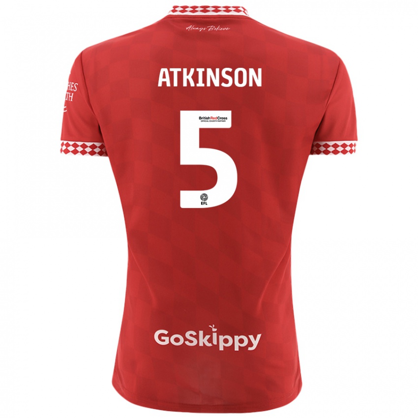 Kinder Rob Atkinson #5 Rot Heimtrikot Trikot 2024/25 T-Shirt