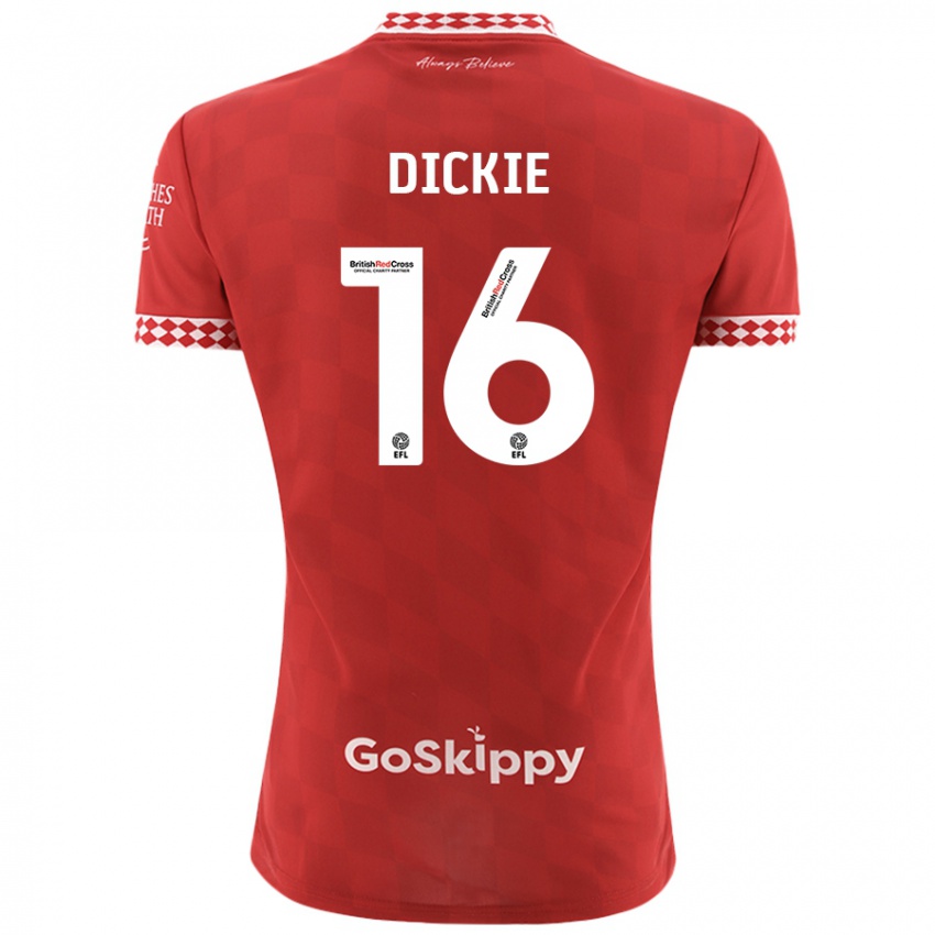 Kinder Rob Dickie #16 Rot Heimtrikot Trikot 2024/25 T-Shirt