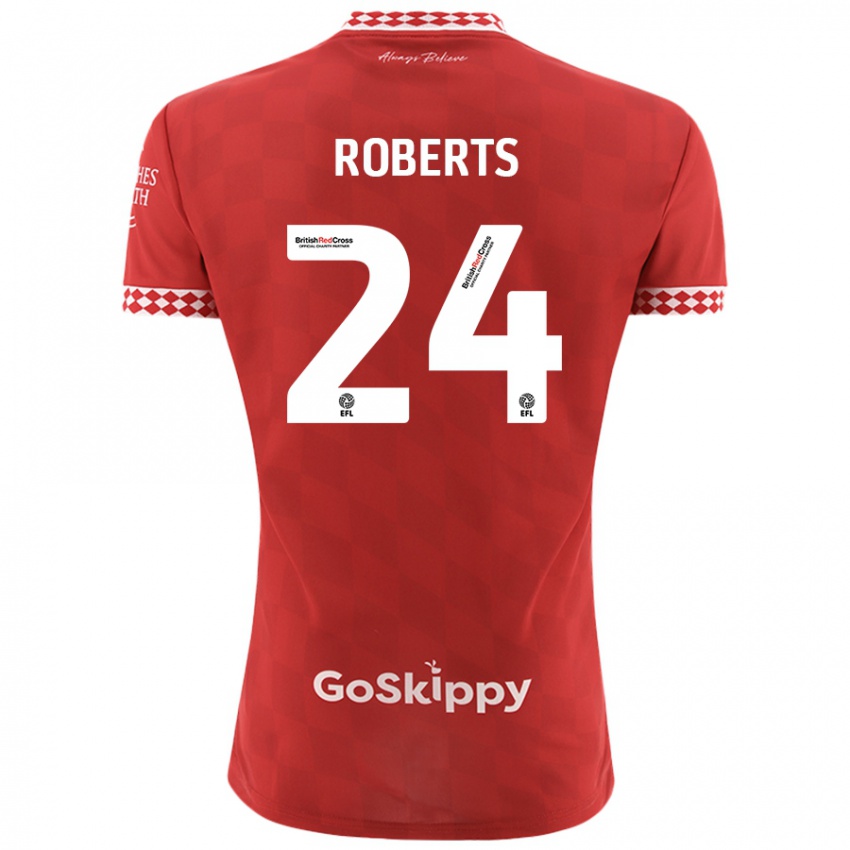 Kinder Haydon Roberts #24 Rot Heimtrikot Trikot 2024/25 T-Shirt