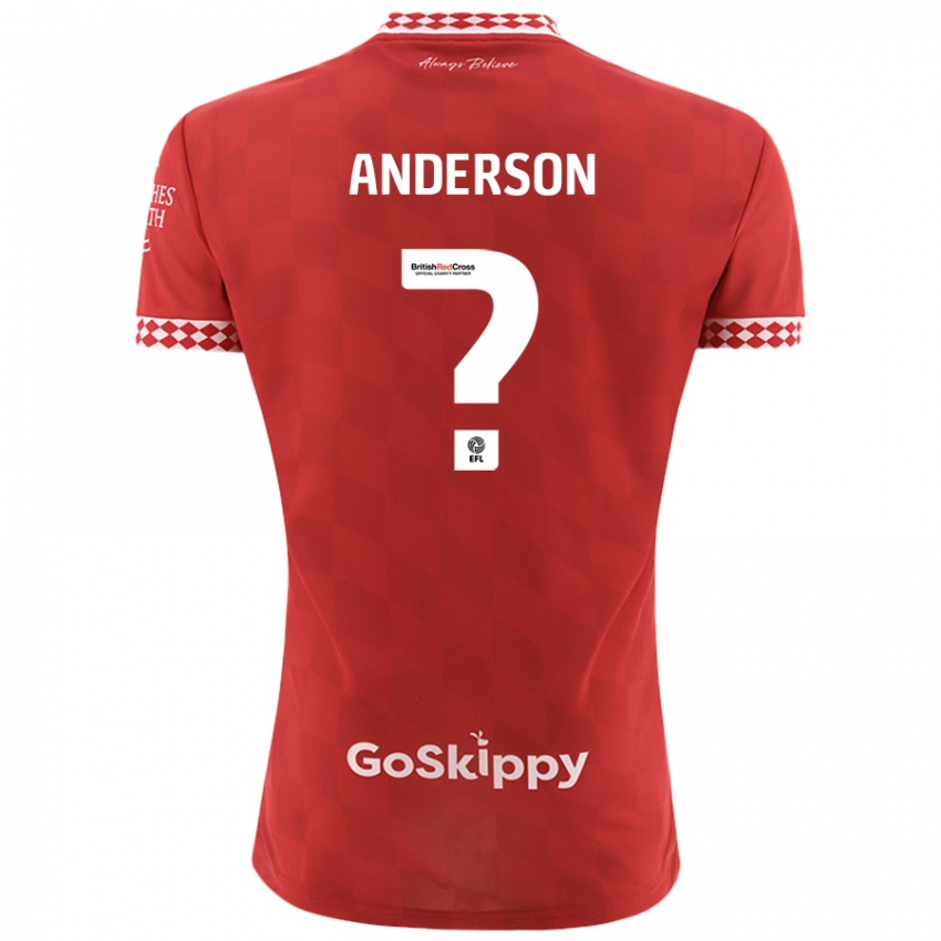 Kinder Taine Anderson #0 Rot Heimtrikot Trikot 2024/25 T-Shirt