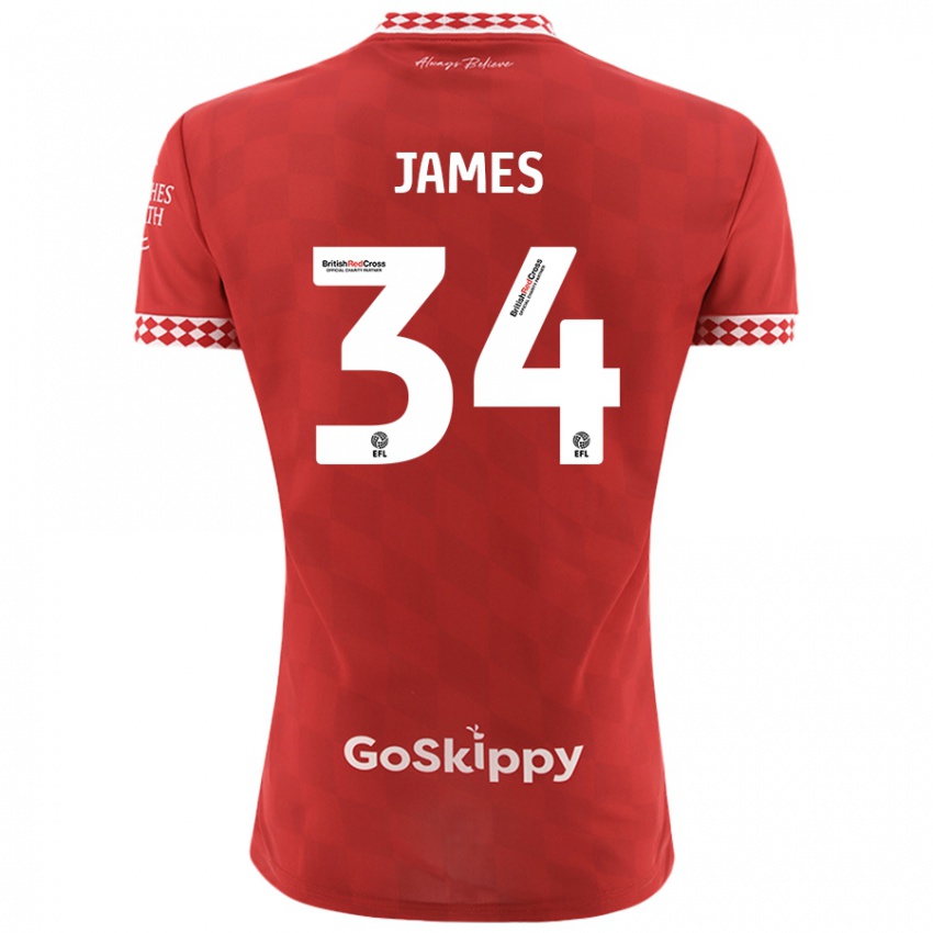 Kinder Joseph James #34 Rot Heimtrikot Trikot 2024/25 T-Shirt