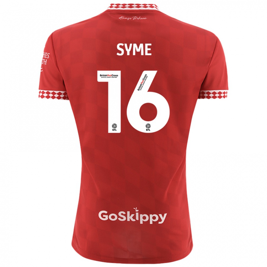 Kinder Emily Syme #16 Rot Heimtrikot Trikot 2024/25 T-Shirt