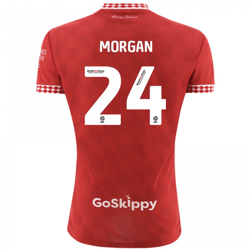 Kinder Ffion Morgan #24 Rot Heimtrikot Trikot 2024/25 T-Shirt