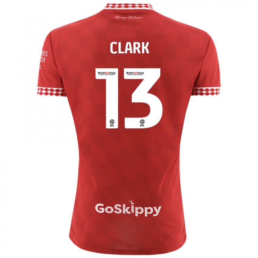 Kinder Olivia Clark #13 Rot Heimtrikot Trikot 2024/25 T-Shirt