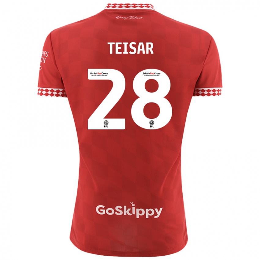 Kinder Tianna Teisar #28 Rot Heimtrikot Trikot 2024/25 T-Shirt