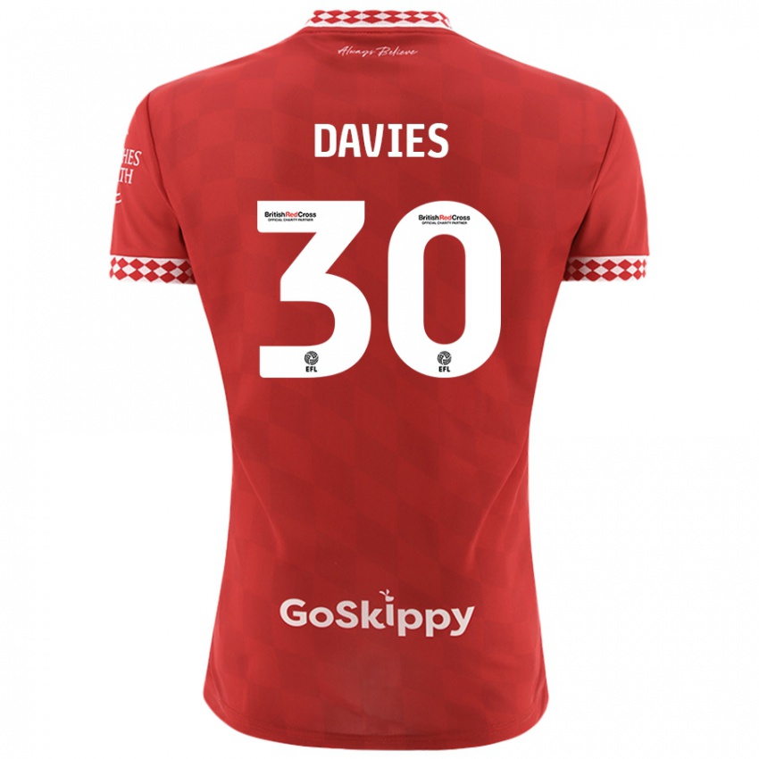 Kinder Yasmin Davies #30 Rot Heimtrikot Trikot 2024/25 T-Shirt