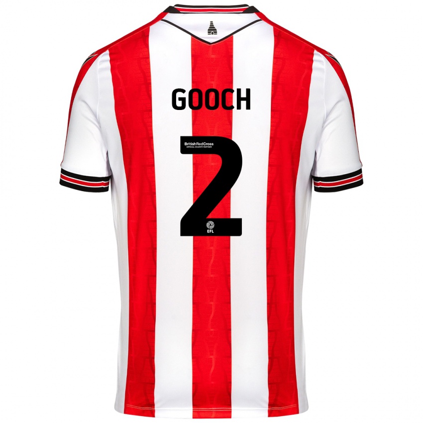 Kinder Lynden Gooch #2 Rot Weiß Heimtrikot Trikot 2024/25 T-Shirt