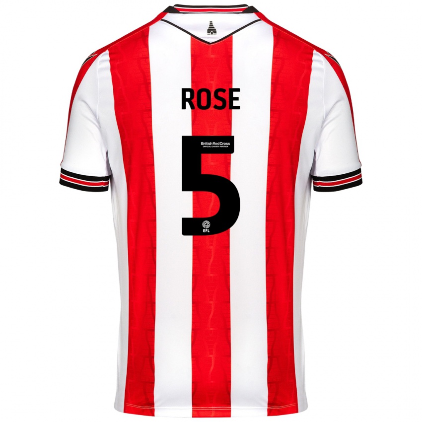 Kinder Michael Rose #5 Rot Weiß Heimtrikot Trikot 2024/25 T-Shirt