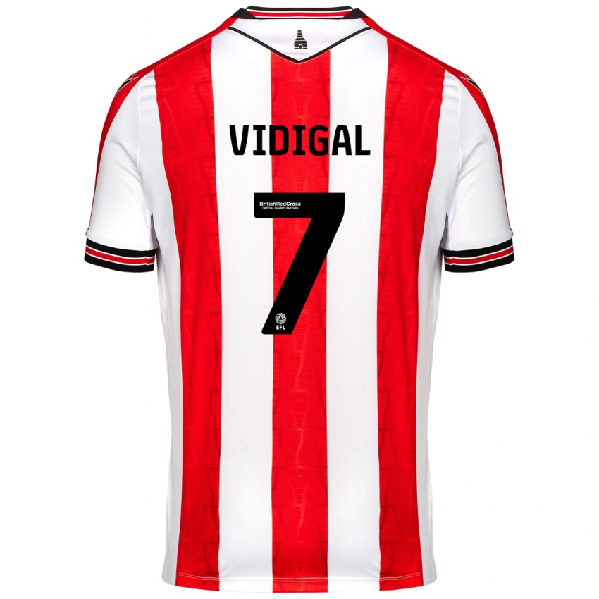 Kinder André Vidigal #7 Rot Weiß Heimtrikot Trikot 2024/25 T-Shirt