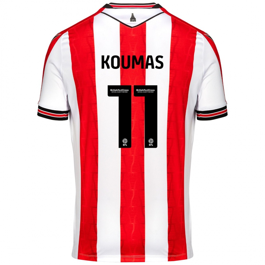 Kinder Lewis Koumas #11 Rot Weiß Heimtrikot Trikot 2024/25 T-Shirt