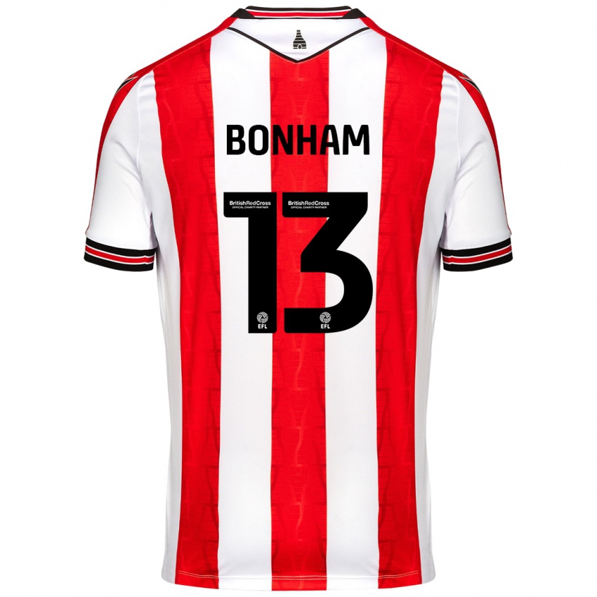 Kinder Jack Bonham #13 Rot Weiß Heimtrikot Trikot 2024/25 T-Shirt