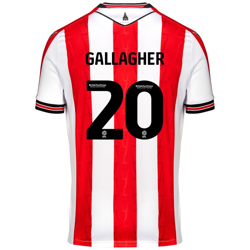 Kinder Sam Gallagher #20 Rot Weiß Heimtrikot Trikot 2024/25 T-Shirt