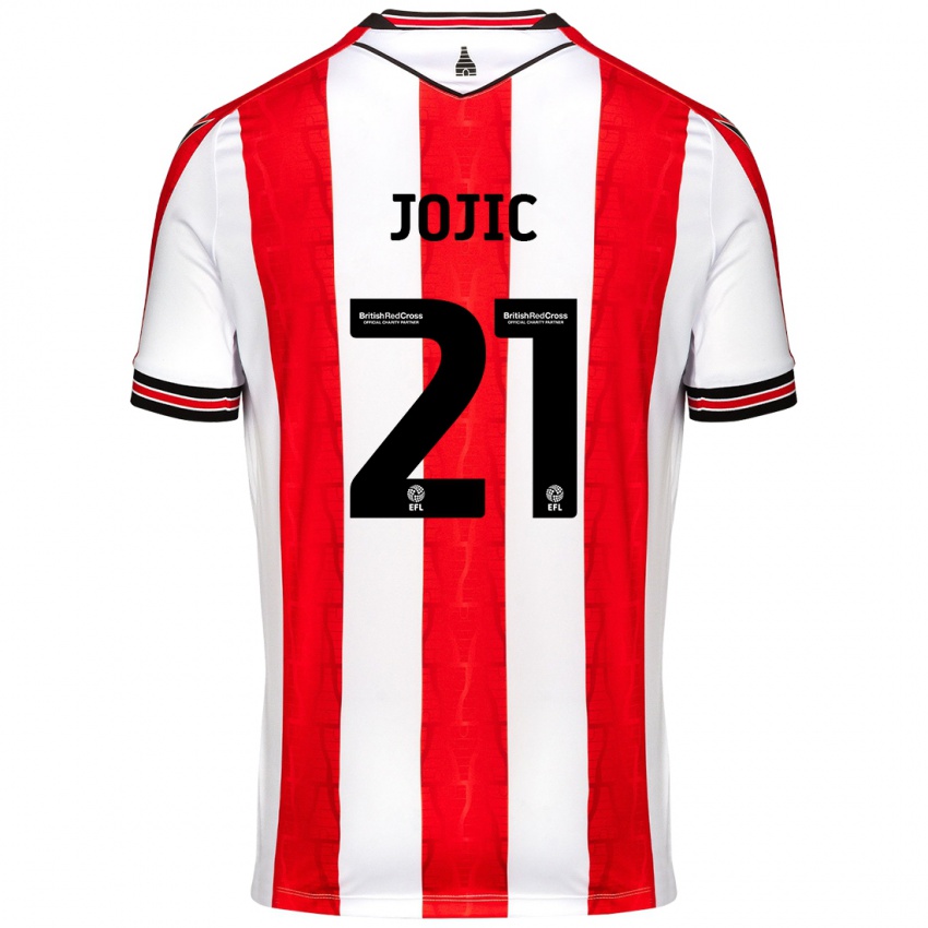 Kinder Nikola Jojic #21 Rot Weiß Heimtrikot Trikot 2024/25 T-Shirt