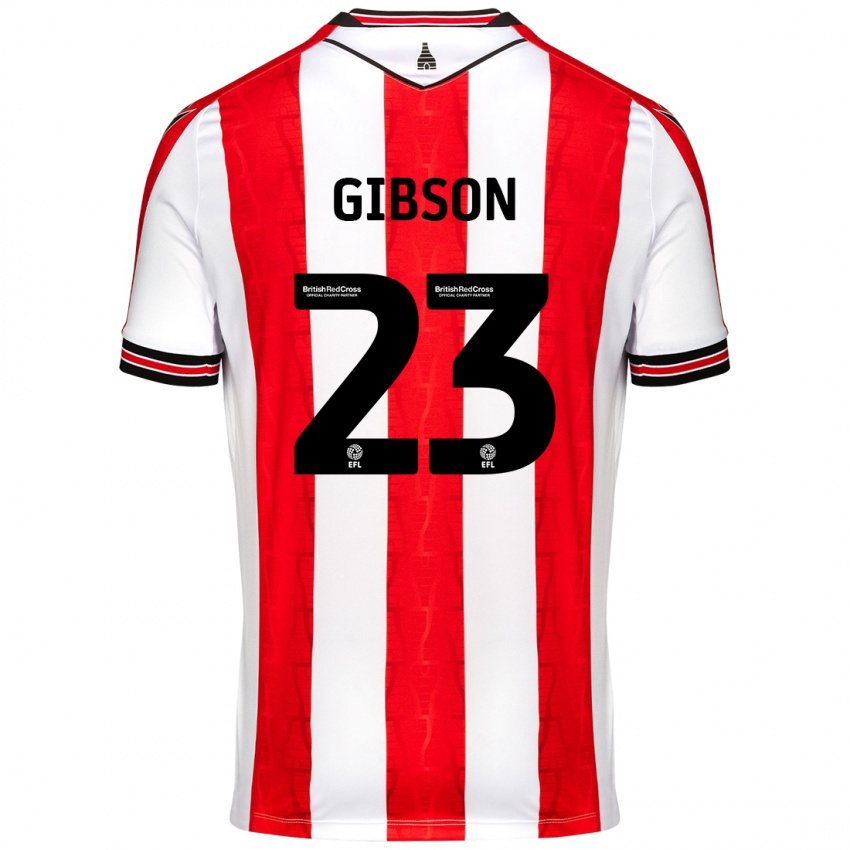 Kinder Ben Gibson #23 Rot Weiß Heimtrikot Trikot 2024/25 T-Shirt