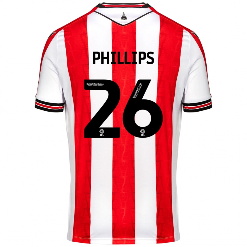 Kinder Ashley Phillips #26 Rot Weiß Heimtrikot Trikot 2024/25 T-Shirt