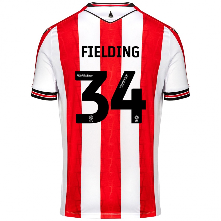 Kinder Frank Fielding #34 Rot Weiß Heimtrikot Trikot 2024/25 T-Shirt