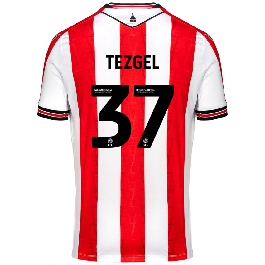 Kinder Emre Tezgel #37 Rot Weiß Heimtrikot Trikot 2024/25 T-Shirt