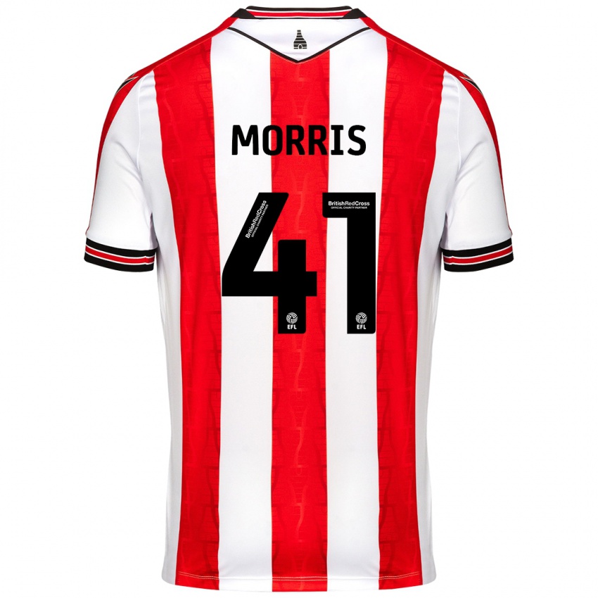 Kinder Scott Morris #41 Rot Weiß Heimtrikot Trikot 2024/25 T-Shirt