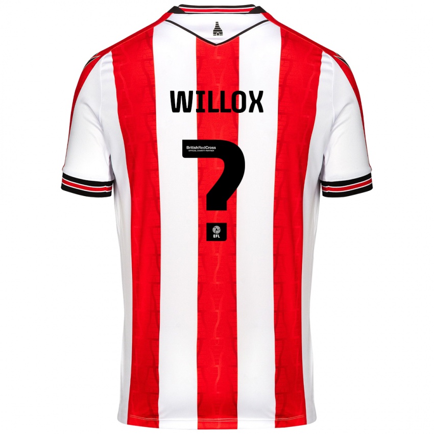 Kinder Kieron Willox #0 Rot Weiß Heimtrikot Trikot 2024/25 T-Shirt