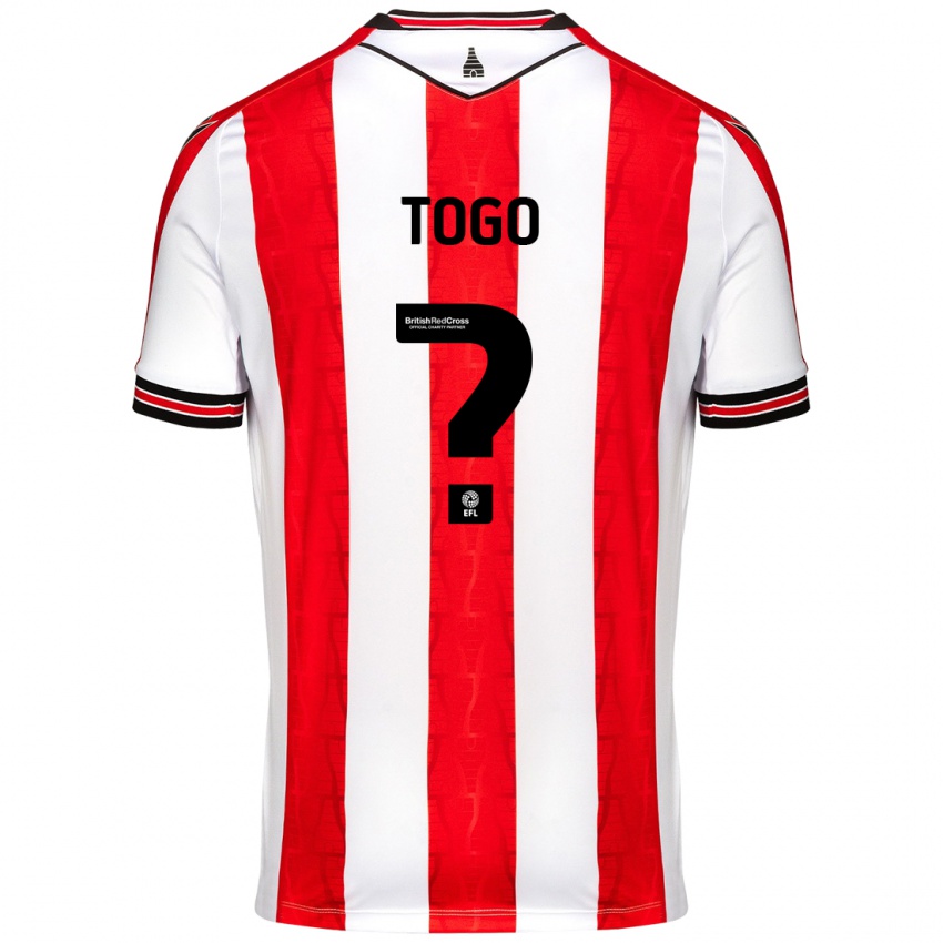 Kinder Ian Togo #0 Rot Weiß Heimtrikot Trikot 2024/25 T-Shirt