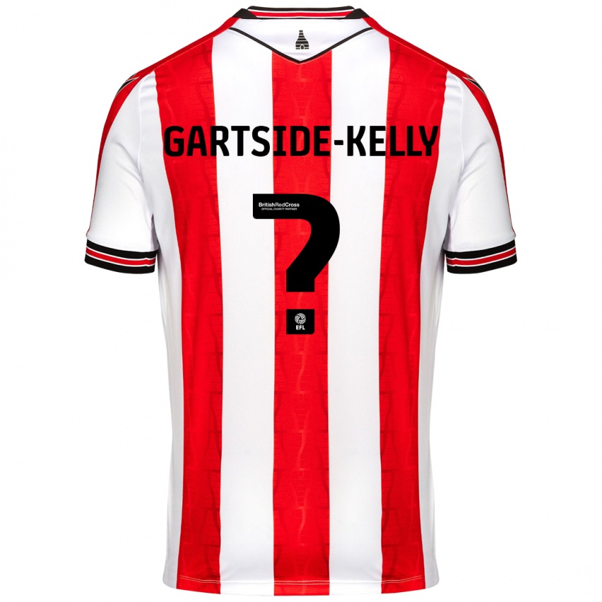 Kinder Gabriel Gartside-Kelly #0 Rot Weiß Heimtrikot Trikot 2024/25 T-Shirt