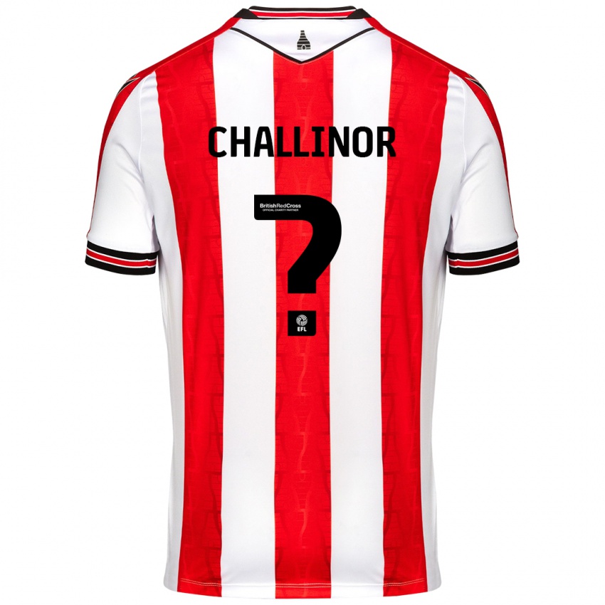 Kinder Oliver Challinor #0 Rot Weiß Heimtrikot Trikot 2024/25 T-Shirt