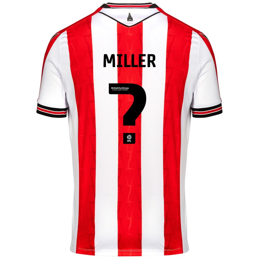 Kinder Tom Miller #0 Rot Weiß Heimtrikot Trikot 2024/25 T-Shirt