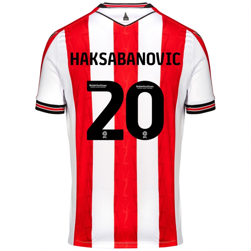 Kinder Sead Hakšabanović #20 Rot Weiß Heimtrikot Trikot 2024/25 T-Shirt