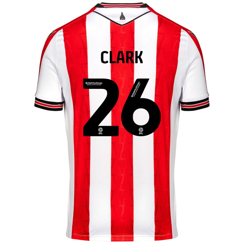 Kinder Ciaran Clark #26 Rot Weiß Heimtrikot Trikot 2024/25 T-Shirt