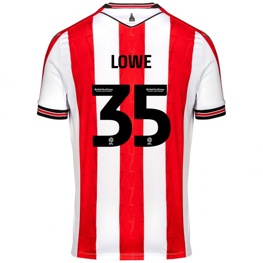 Kinder Nathan Lowe #35 Rot Weiß Heimtrikot Trikot 2024/25 T-Shirt