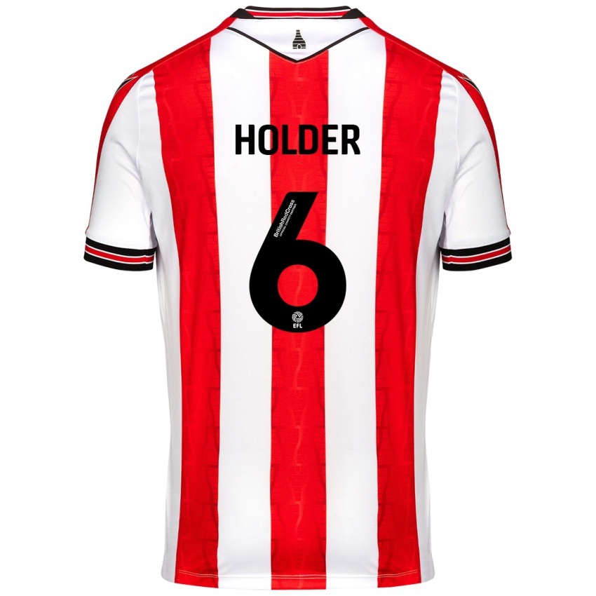 Kinder Molly Holder #6 Rot Weiß Heimtrikot Trikot 2024/25 T-Shirt