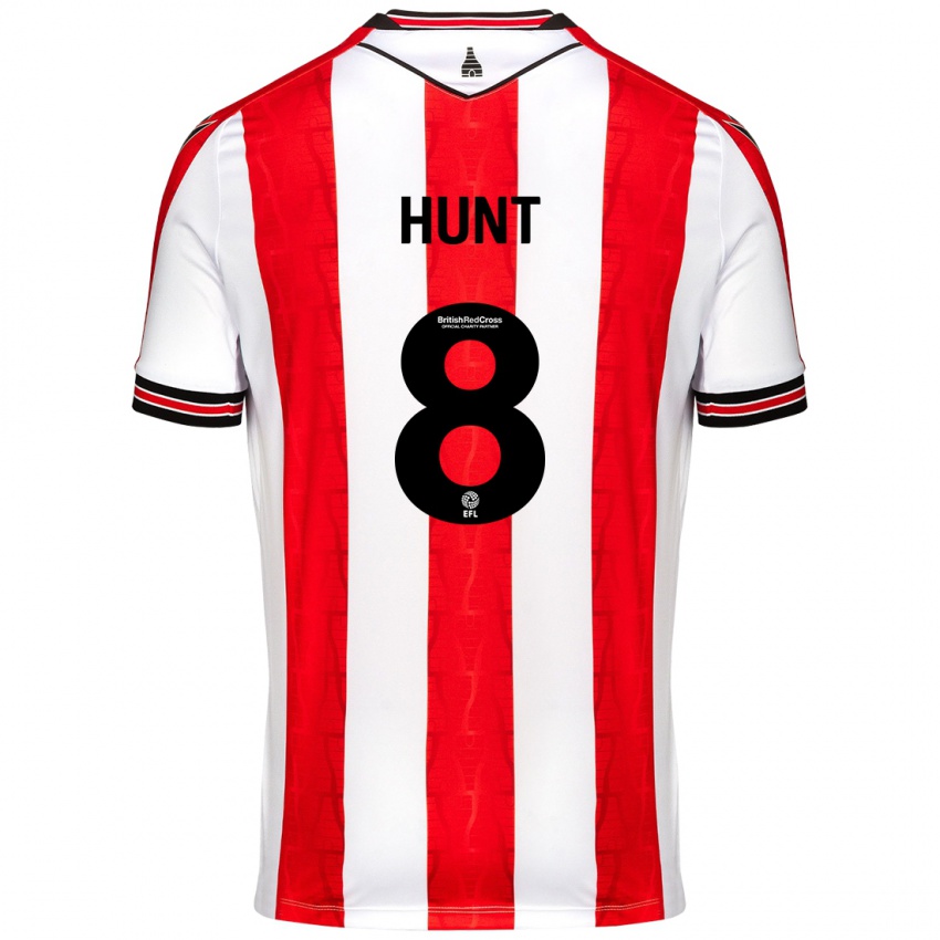 Kinder Abby Hunt #8 Rot Weiß Heimtrikot Trikot 2024/25 T-Shirt