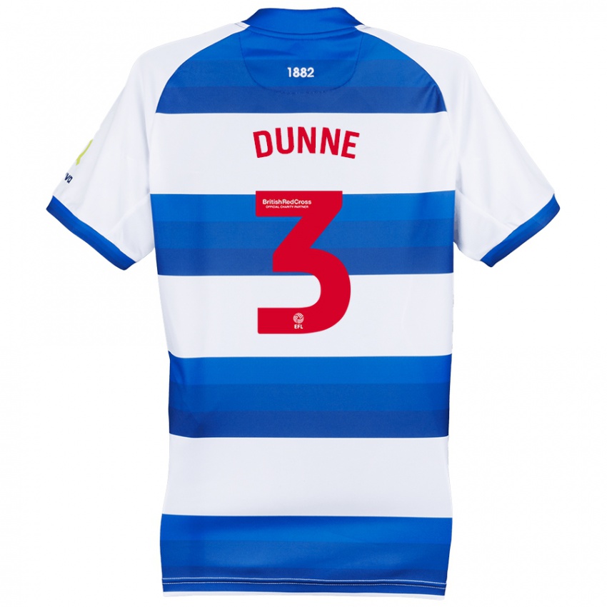 Kinder Jimmy Dunne #3 Weiß Blau Heimtrikot Trikot 2024/25 T-Shirt