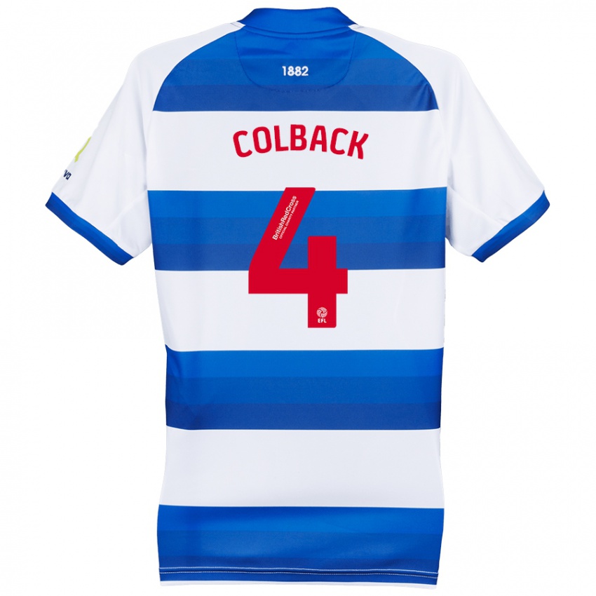 Kinder Jack Colback #4 Weiß Blau Heimtrikot Trikot 2024/25 T-Shirt