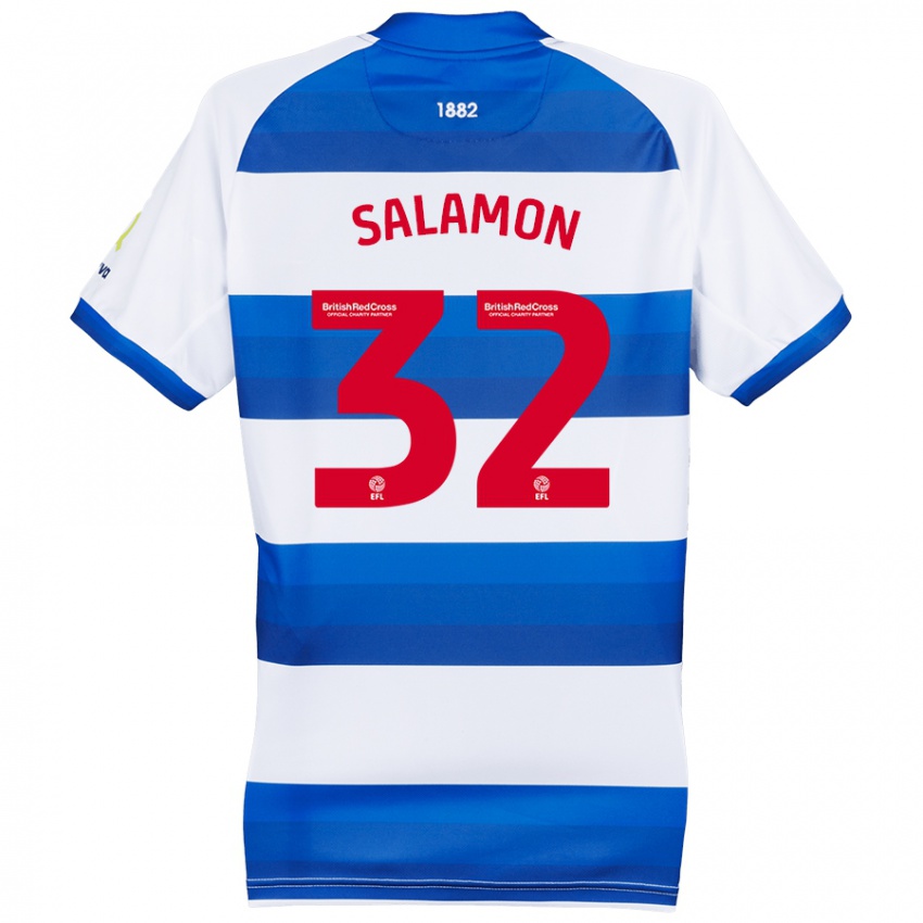 Kinder Matteo Salamon #32 Weiß Blau Heimtrikot Trikot 2024/25 T-Shirt