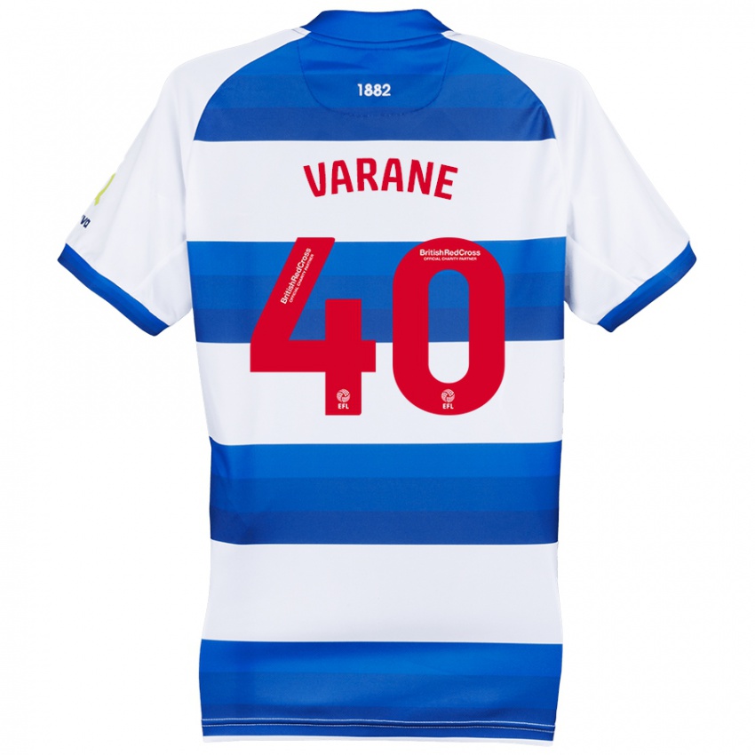 Kinder Jonathan Varane #40 Weiß Blau Heimtrikot Trikot 2024/25 T-Shirt