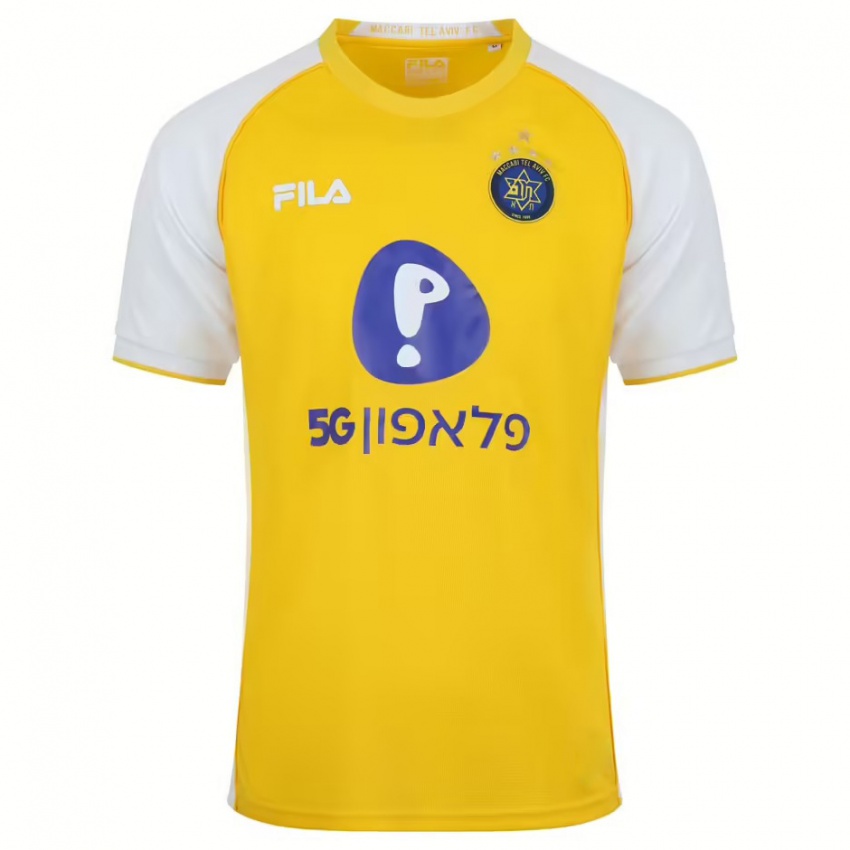 Kinder Sagiv Jehezkel #29 Gelb Weiß Heimtrikot Trikot 2024/25 T-Shirt