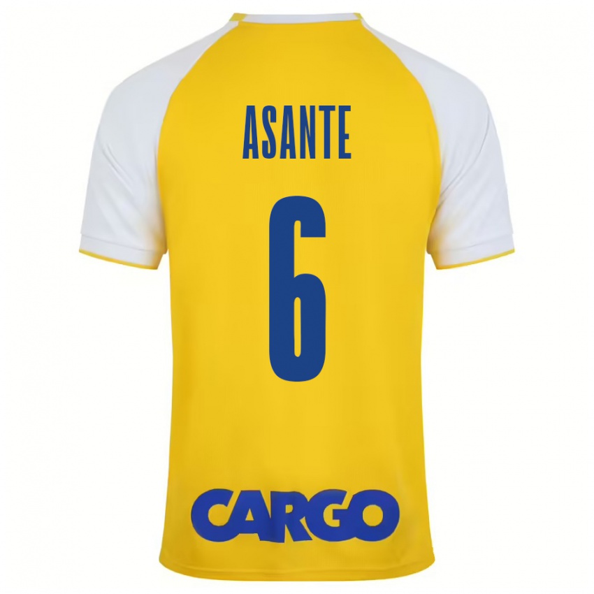 Kinder Tyrese Asante #6 Gelb Weiß Heimtrikot Trikot 2024/25 T-Shirt