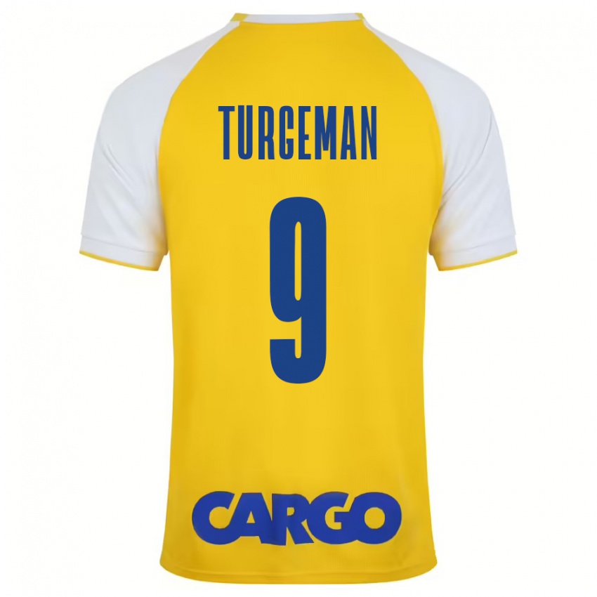 Kinder Dor Turgeman #9 Gelb Weiß Heimtrikot Trikot 2024/25 T-Shirt