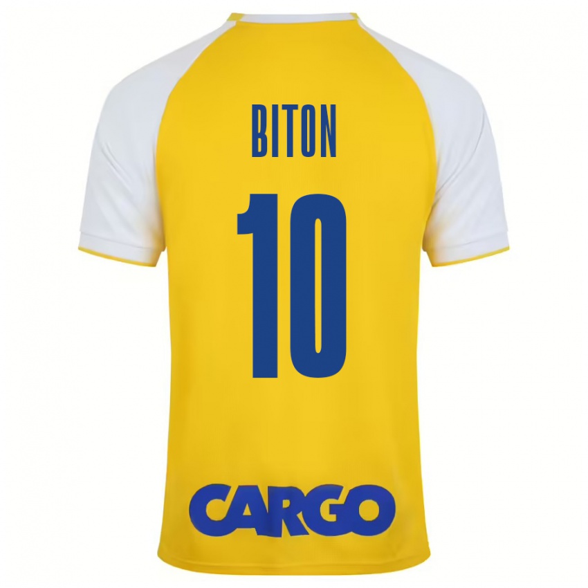 Kinder Dan Biton #10 Gelb Weiß Heimtrikot Trikot 2024/25 T-Shirt