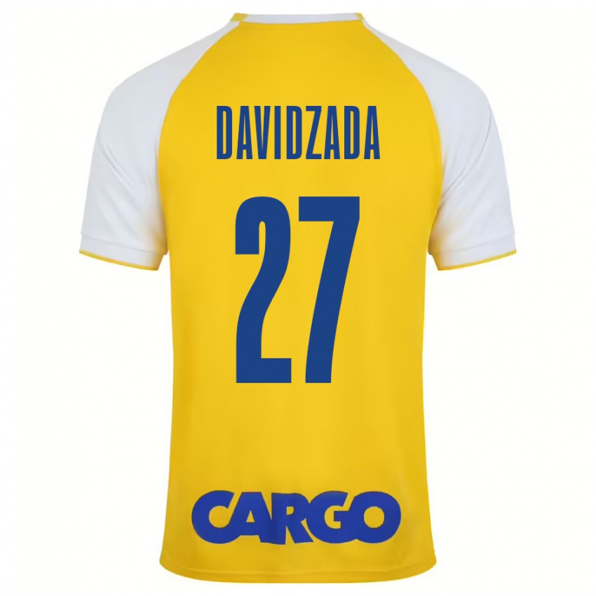 Kinder Ofir Davidzada #27 Gelb Weiß Heimtrikot Trikot 2024/25 T-Shirt