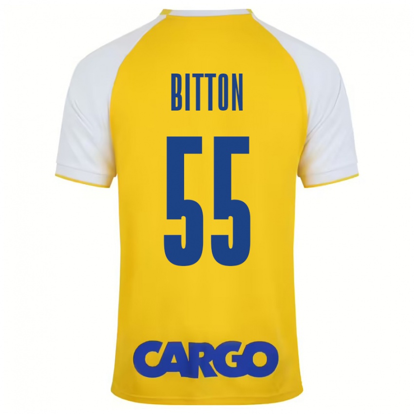 Kinder Nir Bitton #55 Gelb Weiß Heimtrikot Trikot 2024/25 T-Shirt