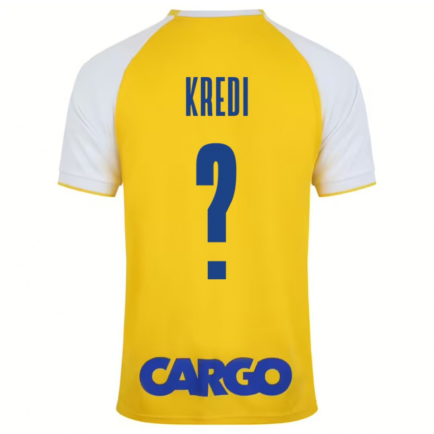 Kinder Amit Kredi #0 Gelb Weiß Heimtrikot Trikot 2024/25 T-Shirt