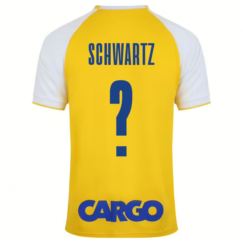 Kinder Noam Schwartz #0 Gelb Weiß Heimtrikot Trikot 2024/25 T-Shirt