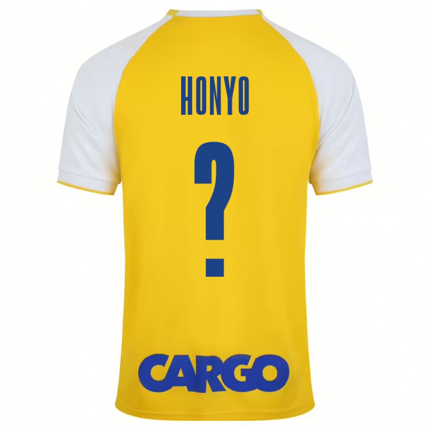 Kinder Yoav Honyo #0 Gelb Weiß Heimtrikot Trikot 2024/25 T-Shirt