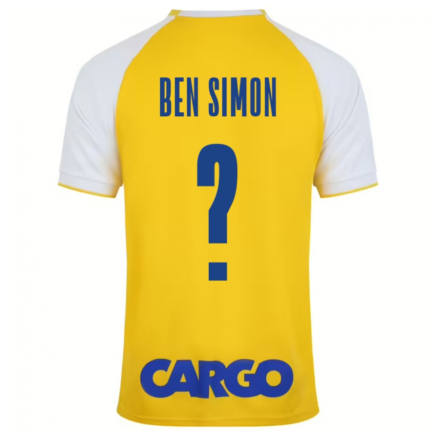 Kinder Ilay Ben Simon #0 Gelb Weiß Heimtrikot Trikot 2024/25 T-Shirt